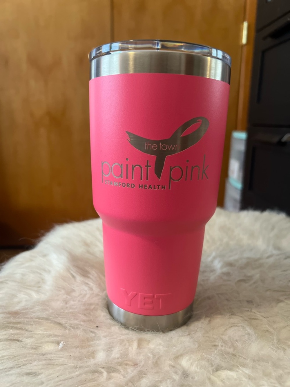 🌺YETI Rambler Tumbler Tropical Pink Breast Cancer Awareness 💗 30oz